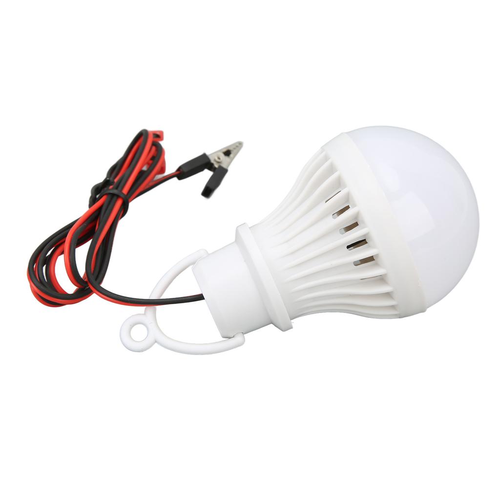 LED Camping Tent Lantern Plastic Outdoor Emergency Light Bulb with Hook for Hiking Fishing 12V 5W