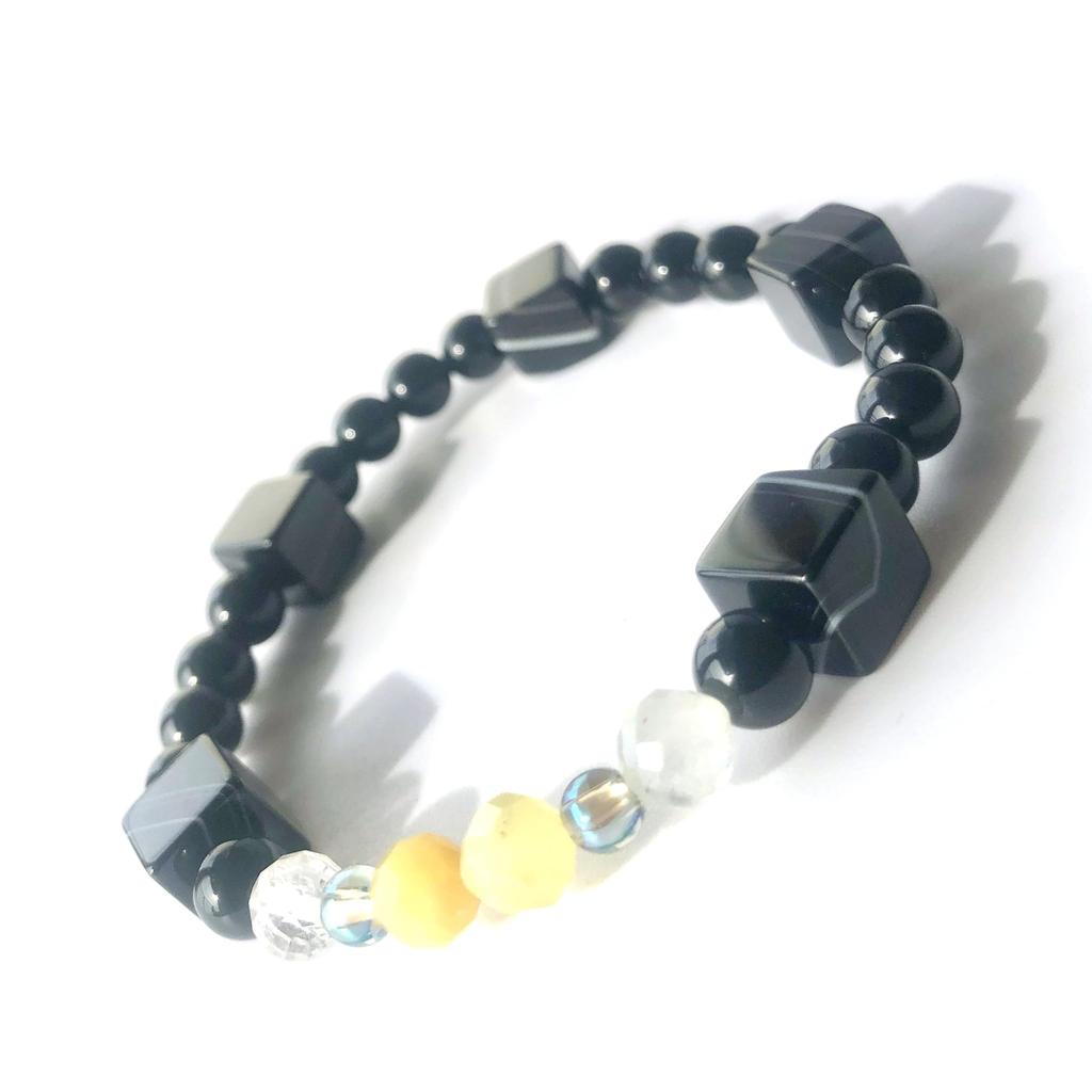 Mimosa Amulet Protection from Natural Power Stone Bracelet by Misaka Mista Available in Sizes Bracelet Birthstone, Evil, Onyx, Opal, Topaz, Stone,