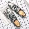 Men's business casual shoes pointed small leather shoes foreign trade British style leopard print glossy leather shoes men's foreign trade large size