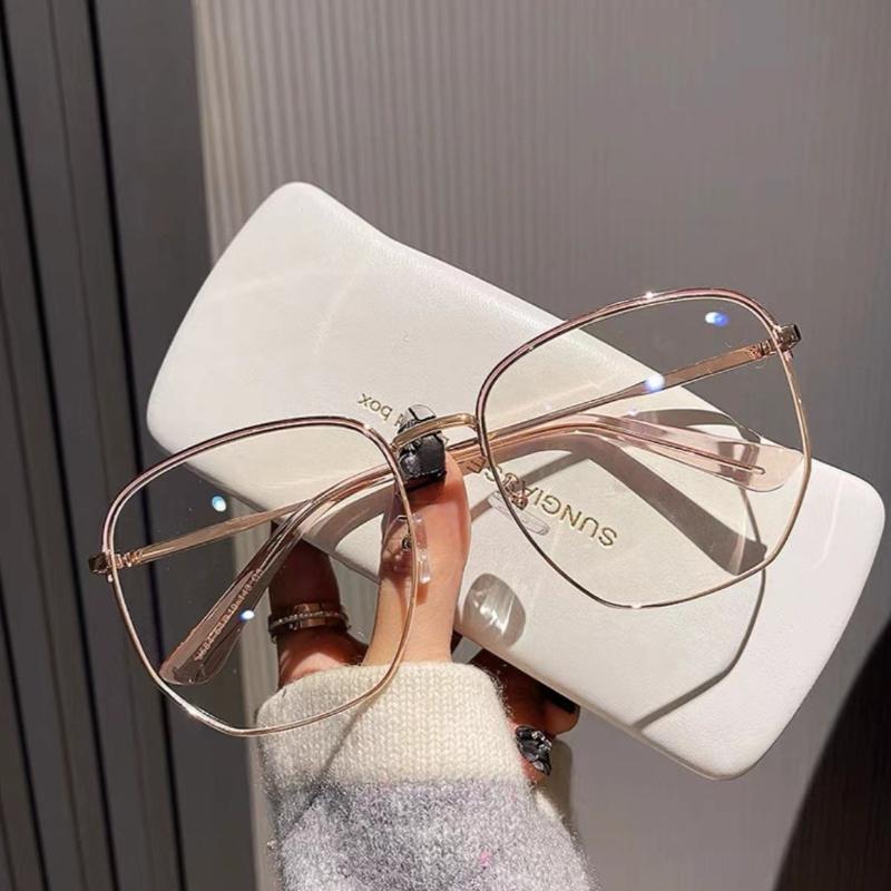 Fashion Oversize Round-framed Glasses Anti Blue Light Glasses Ultralight Transparent Lens Blue Light Blocking Computer Glasses
