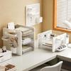 Clear Acrylic Desk Organizer Stackable Paper Letter Tray with Pen Cup and Pegboard For Files Books Document Maganzine