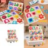 Wooden Shape Puzzle For Toddlers With Geometric And Farm Animal Designs For Early Learning