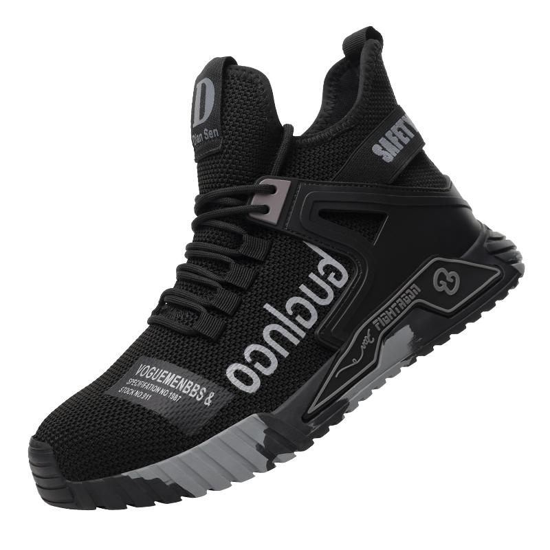 Safety Shoes Men High Top Steel Toe Cap Anti-Smash Men Work Shoes Sneakers Puncture-Proof Indestructible Shoes Dropshipping