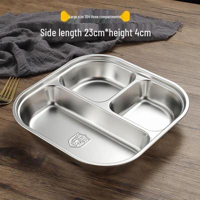 304 Edelstahl 3-Fach Lunch Tablett