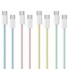 Dual-Head Type-C Male-to-Male Braided Laptop Charging Cable: 15W True PD Fast Charging Compatible.