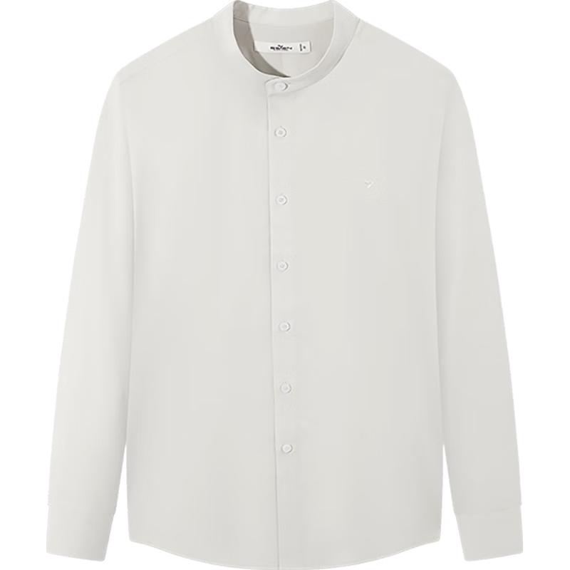 Qipai Men s Modal Blend Jacquard Stand Collar Long Sleeve Shirt 43