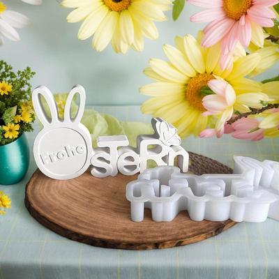 Osterhase Silikonform Tier Kerzenformen Antihaft Aromatherapieform Festival Schriftzug Heimdeko Gussform
