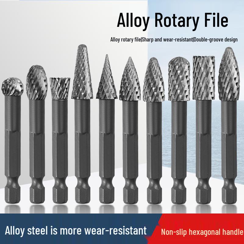 Hex Shank Alloy Steel Double Flute Milling Cutter for Woodworking: Carving, Enlarging Holes, Grooving, Grinding