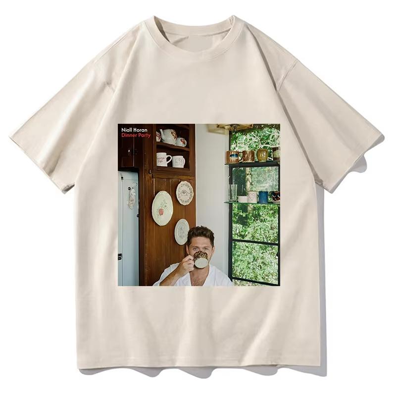 

Niall Horan Dinner Party Tour 2026 Merch T-shirt Mens Vintage Washed Cotton Tees Shirt Hip Hop Gothic Short Sleeve T Shirts Tops 5XL різнокольоровий