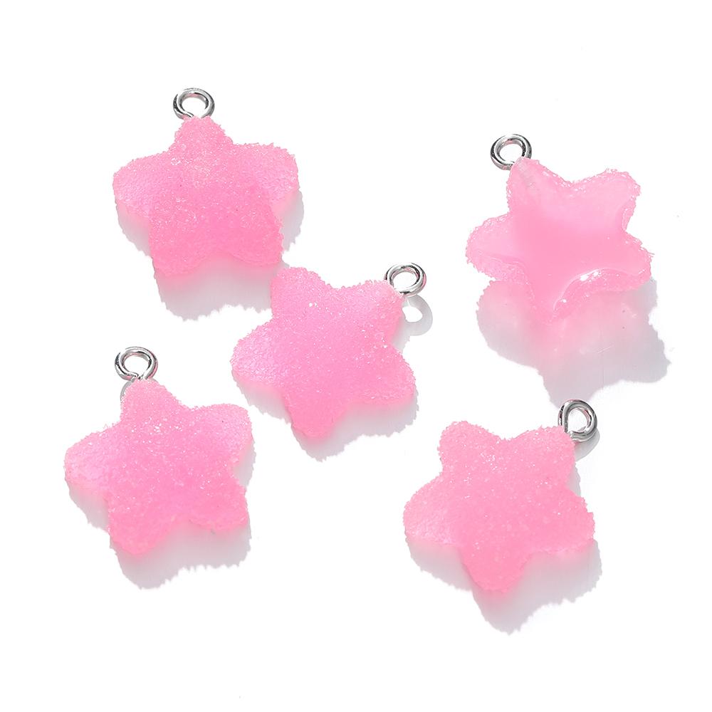 10pcs/lot Simulation Five-Pointed Star Soft Candy Cute Charms Pendant for DIY Earrings Necklace Jewelry Accessories Finding