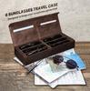 Retro Genuine Leather Eyeglasses & Sunglasses Storage Case – Handmade Six-Pair Organizer