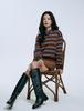 CLEVER FIELD Academy Striped Collared Knit_Brown