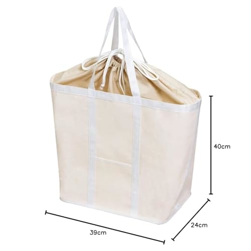 Astro Drawstring Laundry Bag, White, Approx. 39cm Wide X 24cm Deep X 40cm High, Water-Repellent, Laundry Basket, Tote Bag, Storage Bag, 820-48, Large