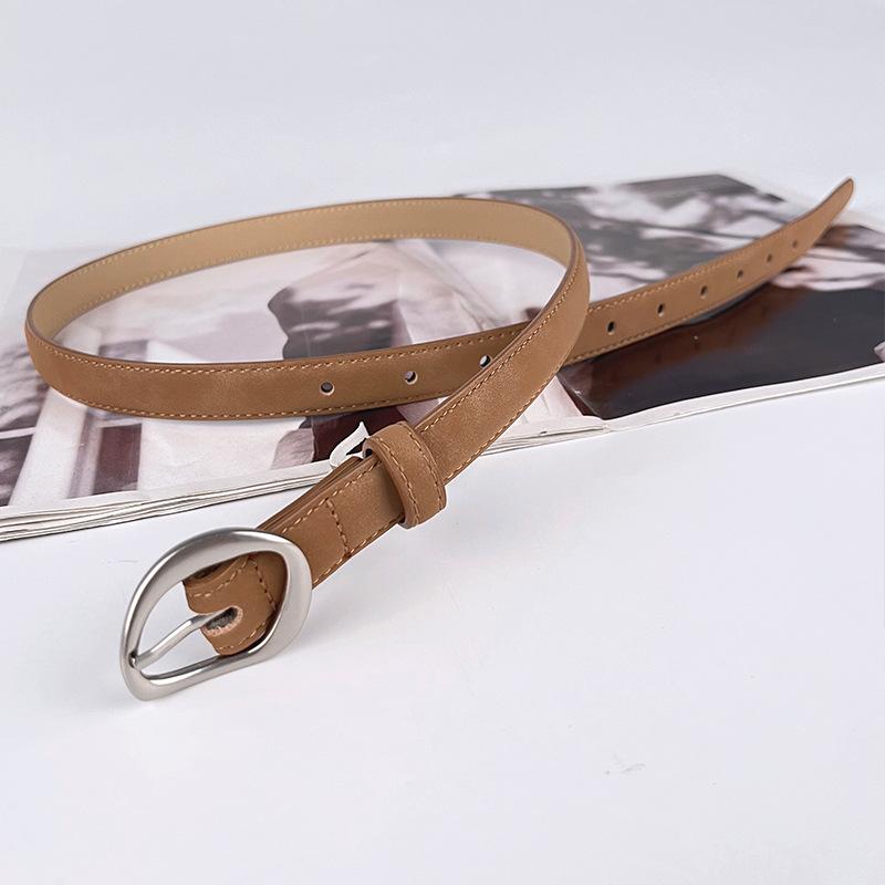 Matte Cowhide Women's Genuine Leather Retro Belt Jeans Denim Skirt High-end Korean-style Fashionable Women's Belt