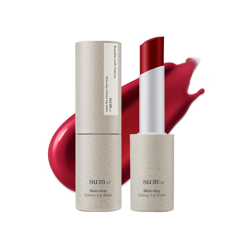 Skinstay Glossy Lip Balm Lip Gloss Gel Volumizing Plump Lips Korean Cosmetics [sum37°] #Red 5.5g