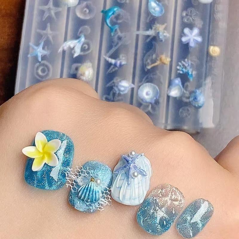 1 Piece of Ocean Style Nail Art Mold, Summer Shell, Conch, Starfish Nail Art Decoration DIY Nail Art Mold