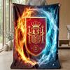Spain football Printed Flannel Blanket Skin Friendly Warm Decorative Throw for Indoor Couch Bed Daily Use