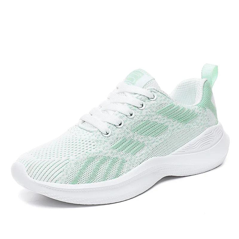 Осенние кроссовки Flying Weave 35-42, женские легкие дышащие повседневные кроссовки на плоской подошве, женские нескользящие прогулочные кроссовки 35