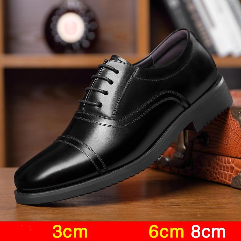 Elevator Shoes Men Dress Shoes 3/6/8 CM Men Formal Shoes Height Increase Classic Business Luxury Men Oxfords Footwear Suit Shoes