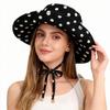 French Sweet Polka Dot Print Fisherman Hat Women's Summer Large Brim Sun Hat UV Protection for Outdoor Travel Sun Hats