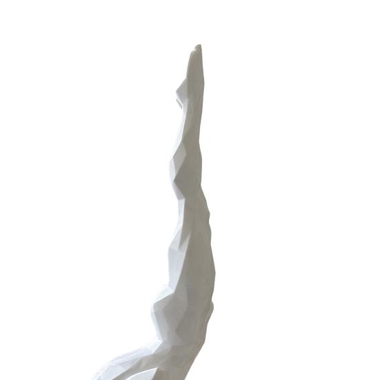 Yousheng Stable Base Ornament, 3D Printed Yoga Figure with White Matte Texture, Geometric Cross-Section Design Sculpture for Desk Tea