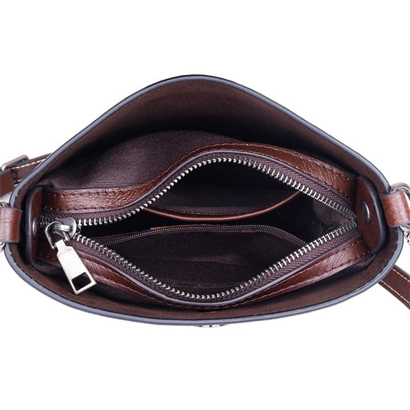 Vintage Design Lotus Embossing Shoulder Bags Genuine Leather Crossbody Bag for Women Ladies Purse GZW