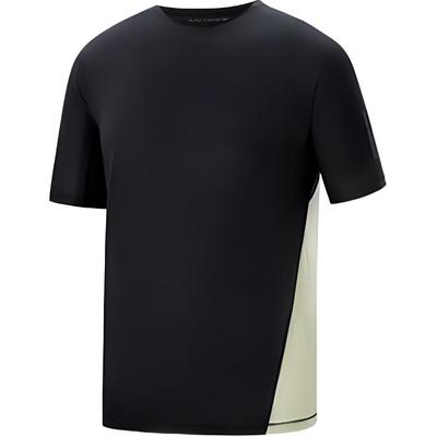 Chromatic Tee Ss Running Series Comfortable Quick-Dry Breathable Short Sleeve T-Shirt Men Tops Deep-Black Light-Brown C242300