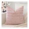 Otostar Cushion Cover 45x45cm 1 Piece Plain Stylish Cute Corduroy Modern Zippered Interior Decorative Pillow Cover (45x45, Pink)