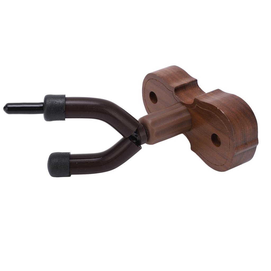 Violin Shaped Wall Mount Black Walnut Wood Colour Violins Hook Holder with Bow Hooks