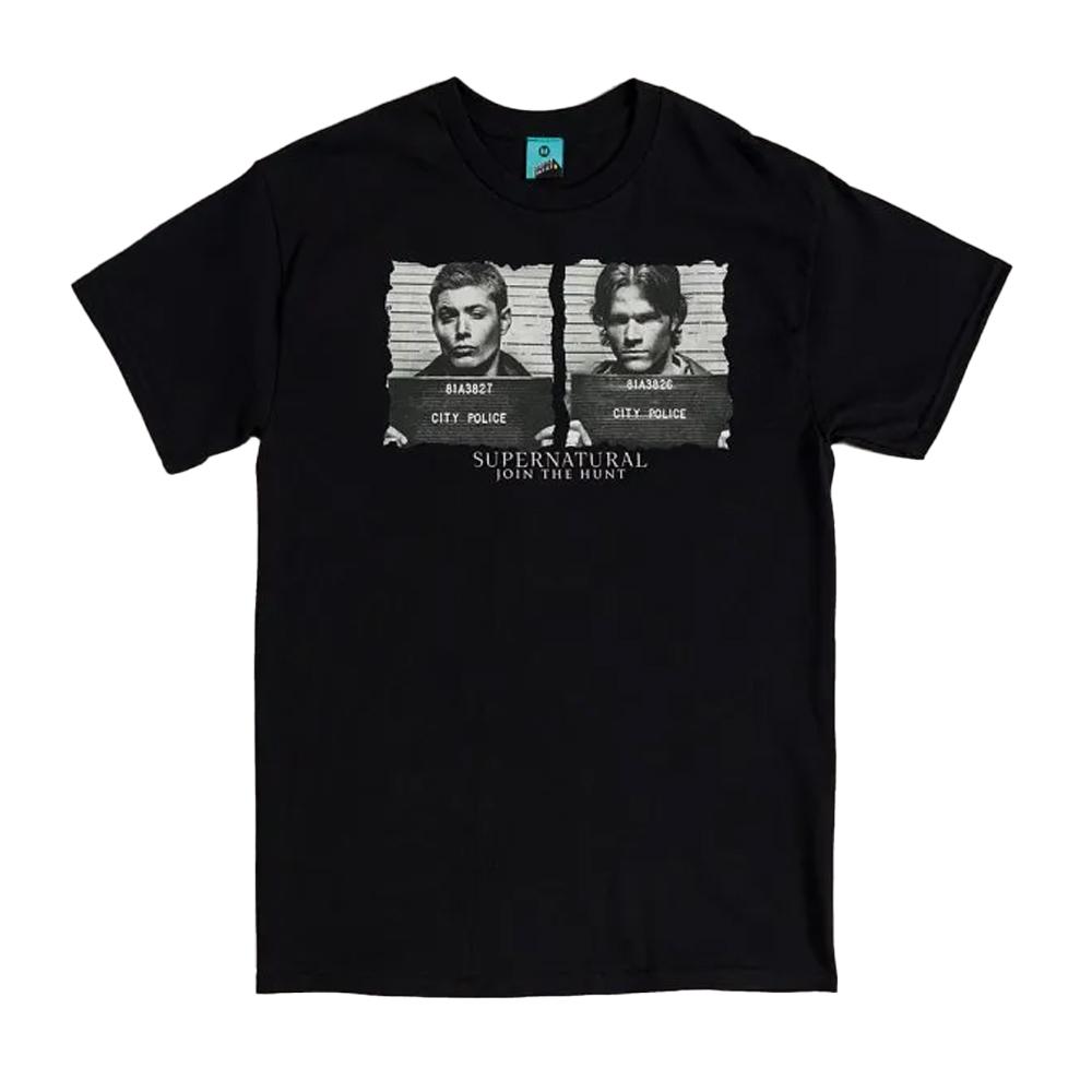 Supernatural Unisex Adult Sam & Dean Mugshot T-Shirt