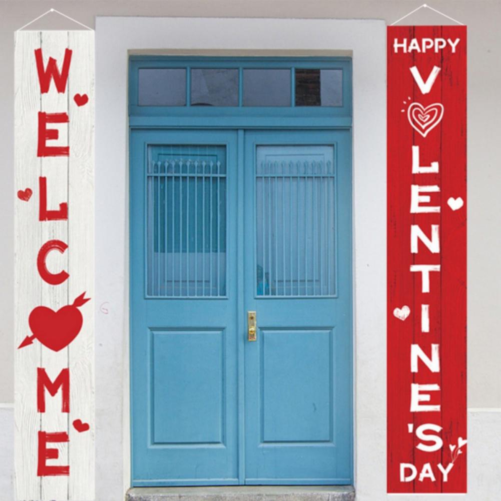 Valentine's Day Porch Banner Set Romantic Couplet Door Decoration