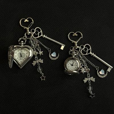 Original Hohlherz Taschenuhrkette Schlüsselanhänger Design Steampunk Uhr Vintage Halskette Anhänger Schmuck Uhr Männer Frauen Geschenk