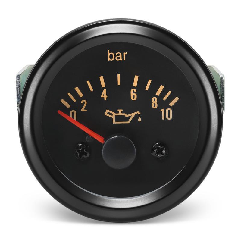 MAIMEIMI 0~10 Bar 52mm Oil Pressure Gauge with Sensor Yellow Light Oil Press Meter Indicator for Diesel Generator Car DC24V