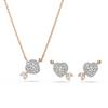 Swarovski Heart With Arrow Rose Gold Tone Set 5745580