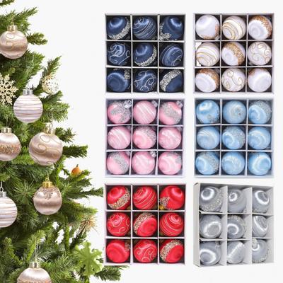 9 Adet 3.15 İnç Noel Topu Süsleri Simli Payetli Noel Asılı Köpük Top Süslemeleri Düğün Partisi Tatil Ev Ofis Dekoru için