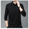 Men S Long Sleeve Polo Shirt Solid Color Casual Basic Style