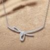 Collier pendentif nœud ruban diamant micro-incrusté de luxe Chaîne délicate clavicule Femme