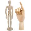 Zakya 2-Piece Wooden Drawing Doll Set, Right Hand, Articulated Mannequin, Art, Interior, Accessory Stand (1 Doll + 1 Hand) (Humanoid + Right Hand)