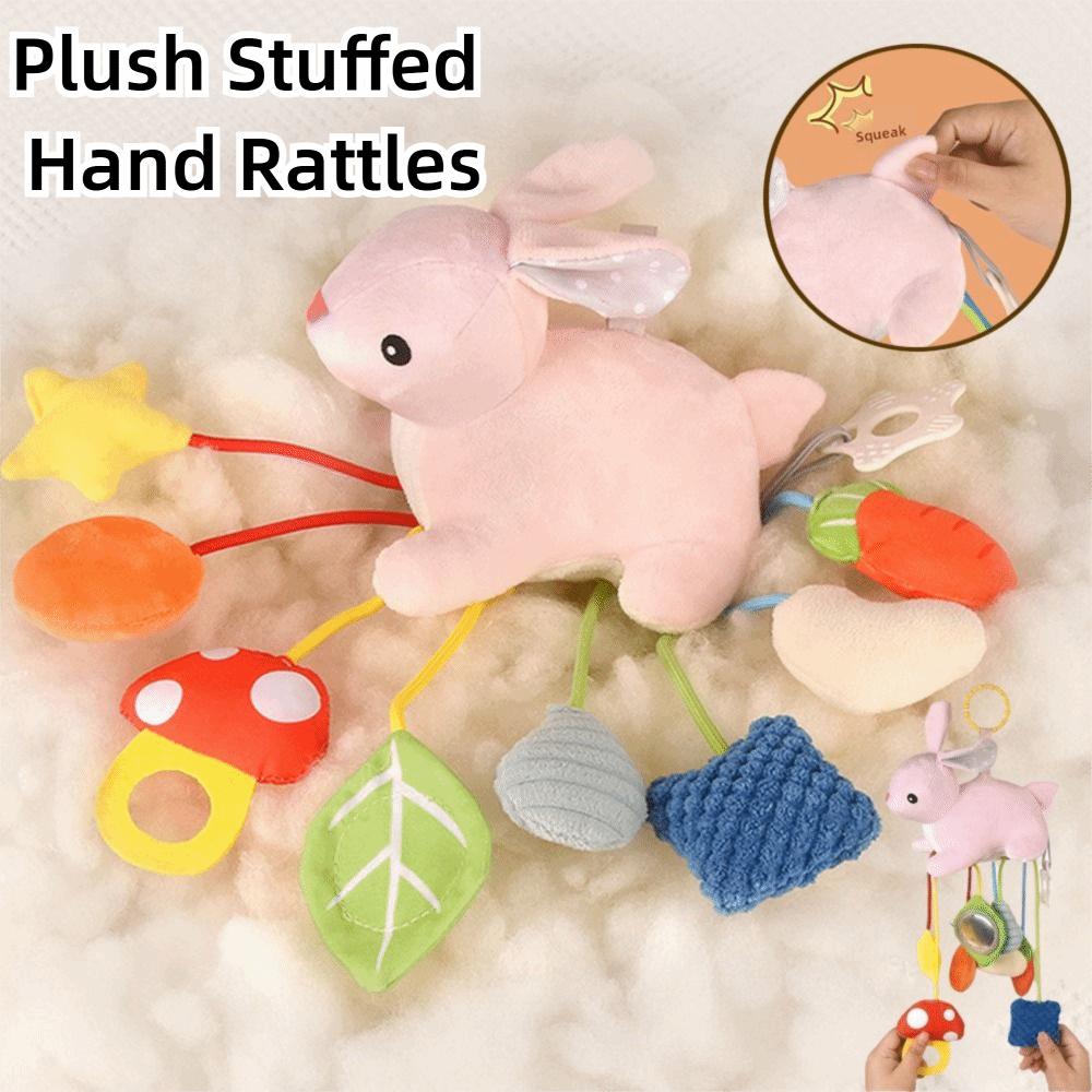 Hand Grip Plush Animals Bed Bell Dolls Cute Animal Design Baby Pull String Toys  Car Seat