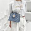 Textured rhombus chain bag women's new trendy fashion casual messenger large-capacity chain shoulder bag