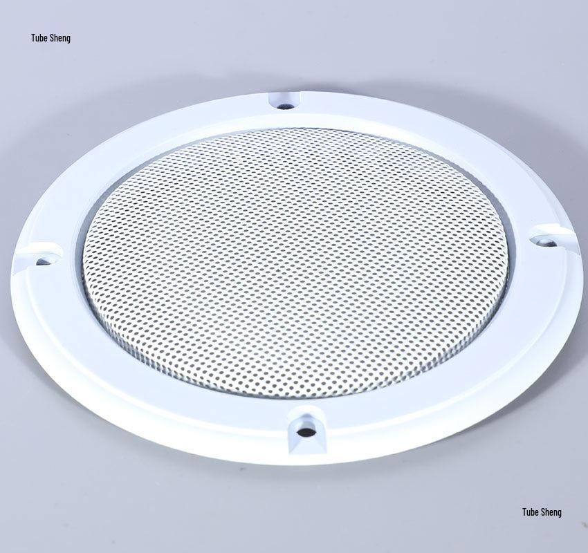 Durable Silver Iron Audio Speaker Dustproof Mesh Cover with Decorative Plastic Ring