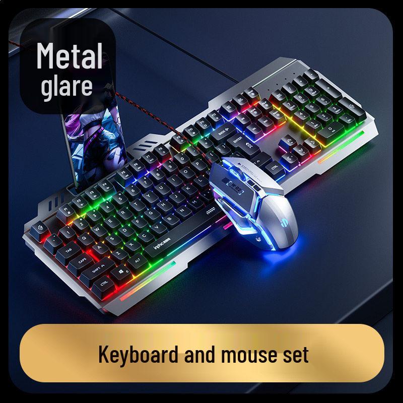 Inphic K2 Wired Keyboard & Mouse Set: Silent, Ergonomic Design for Office & Gaming.