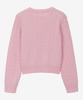 BASIC HOUSE Women'S Cable Round Neck Crop Knit Pink Lykt7201