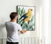 Poster Parrot Gold Plants In Black Frame