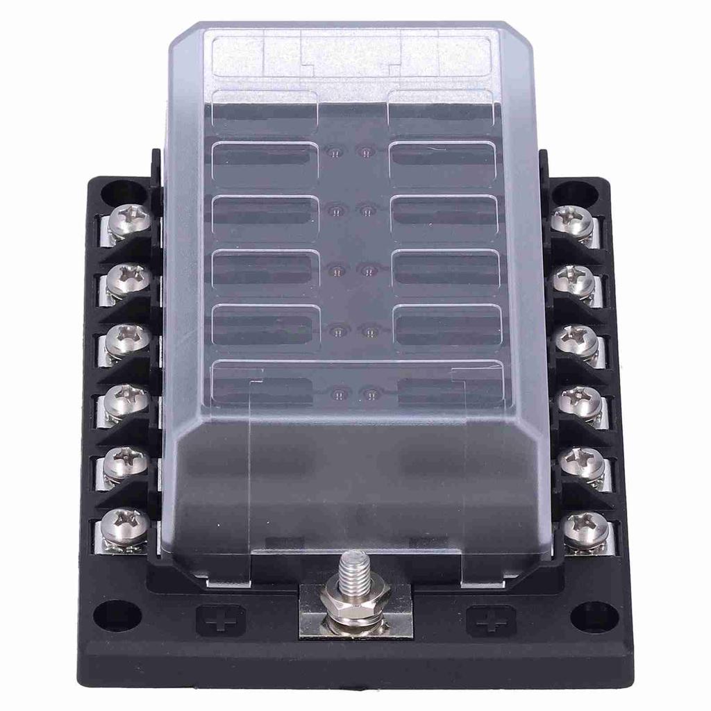 12 Sposobów Blok Skrzynki Bezpieczników Ostrzowych 32V Kołek M5 Pokrywa Plastikowa ze Wskaźnikiem LED do Samochodu, Łodzi
