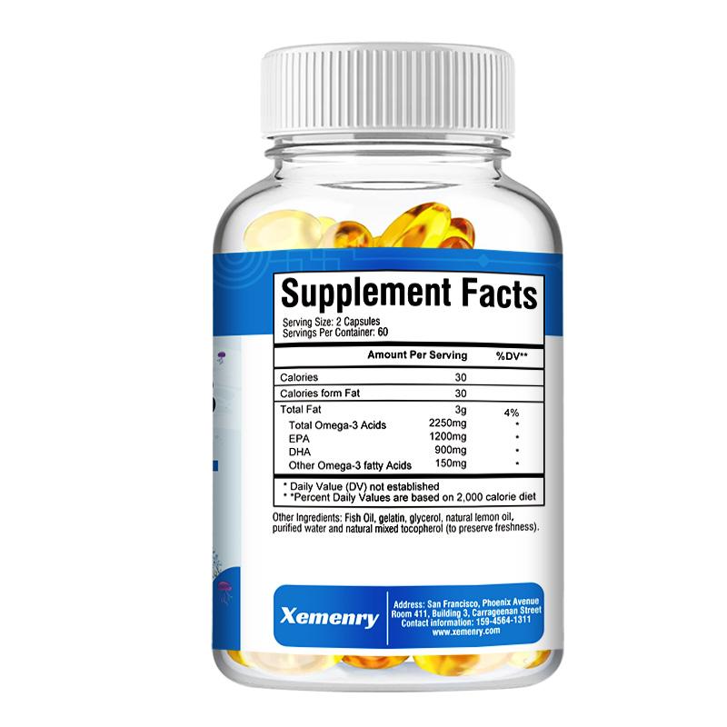 Omega 3 Fish Oil 4500mg - EPA, DHA - Heart, Brain, Skin & Joint Health