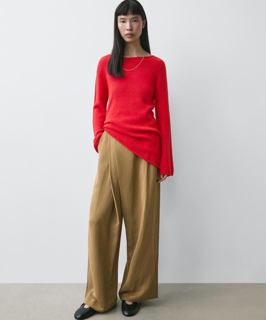Masimodutti Asymmetric Cut Knit Sweater