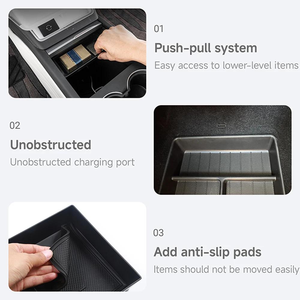For Tesla Model Y Juniper Accessories Storage Box Center Console Storage Box Cup Holder for Tesla Model Y Juniper 2025 2026 yhs9