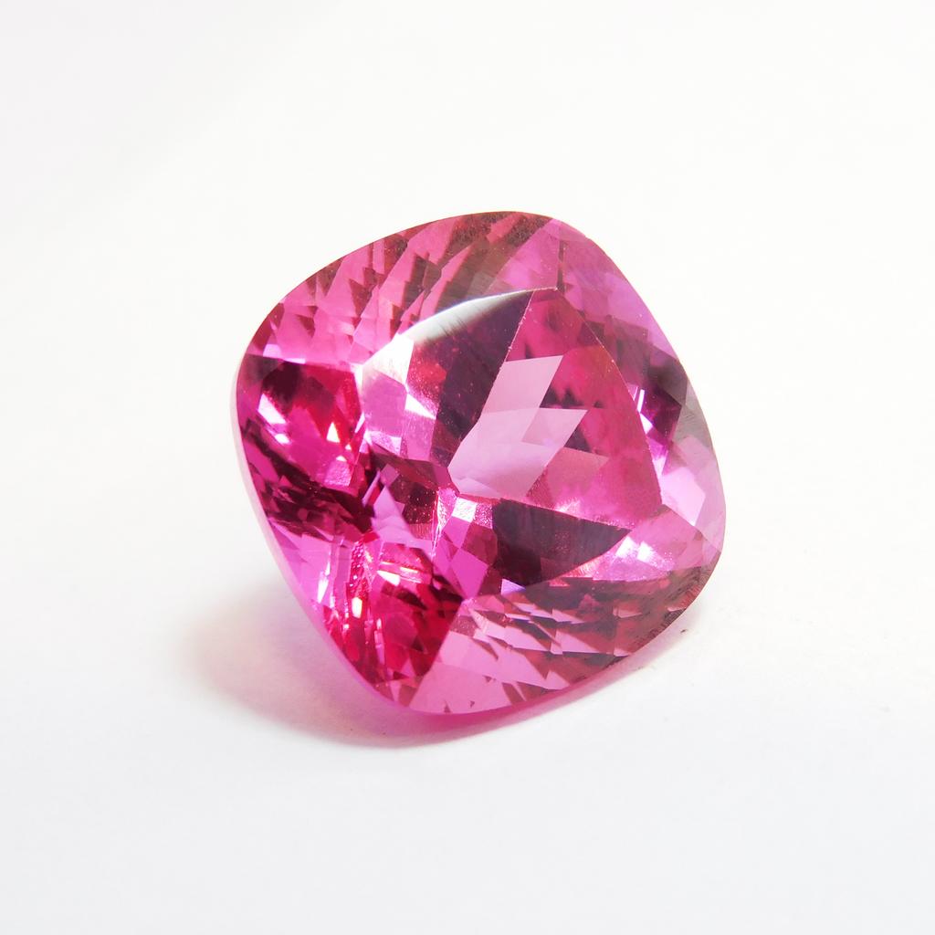 Natural Pink Square Cushion Cut 23 Ct CERTIFIED Enhanced Sapphire Loose Gemstone