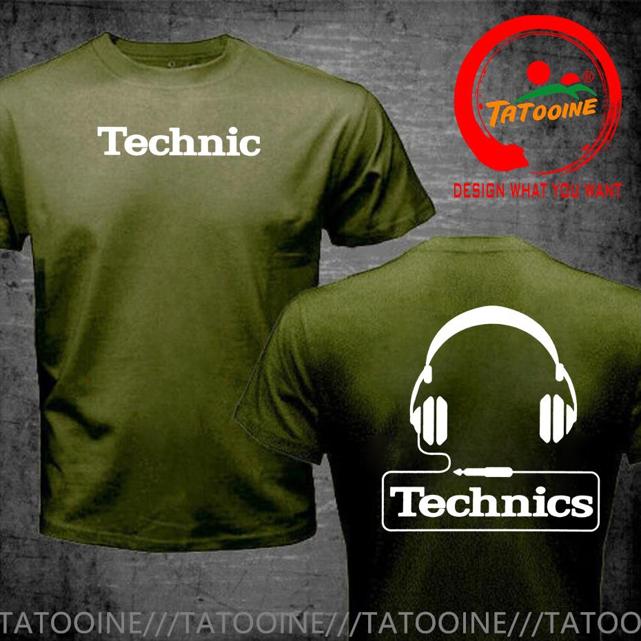 Technics Headphone Print T Shirts Unisex Disco Dj Party House Detroid Harajuku Fashion T Shirt Oversized Tshirt Trendy Dj Tee Tops